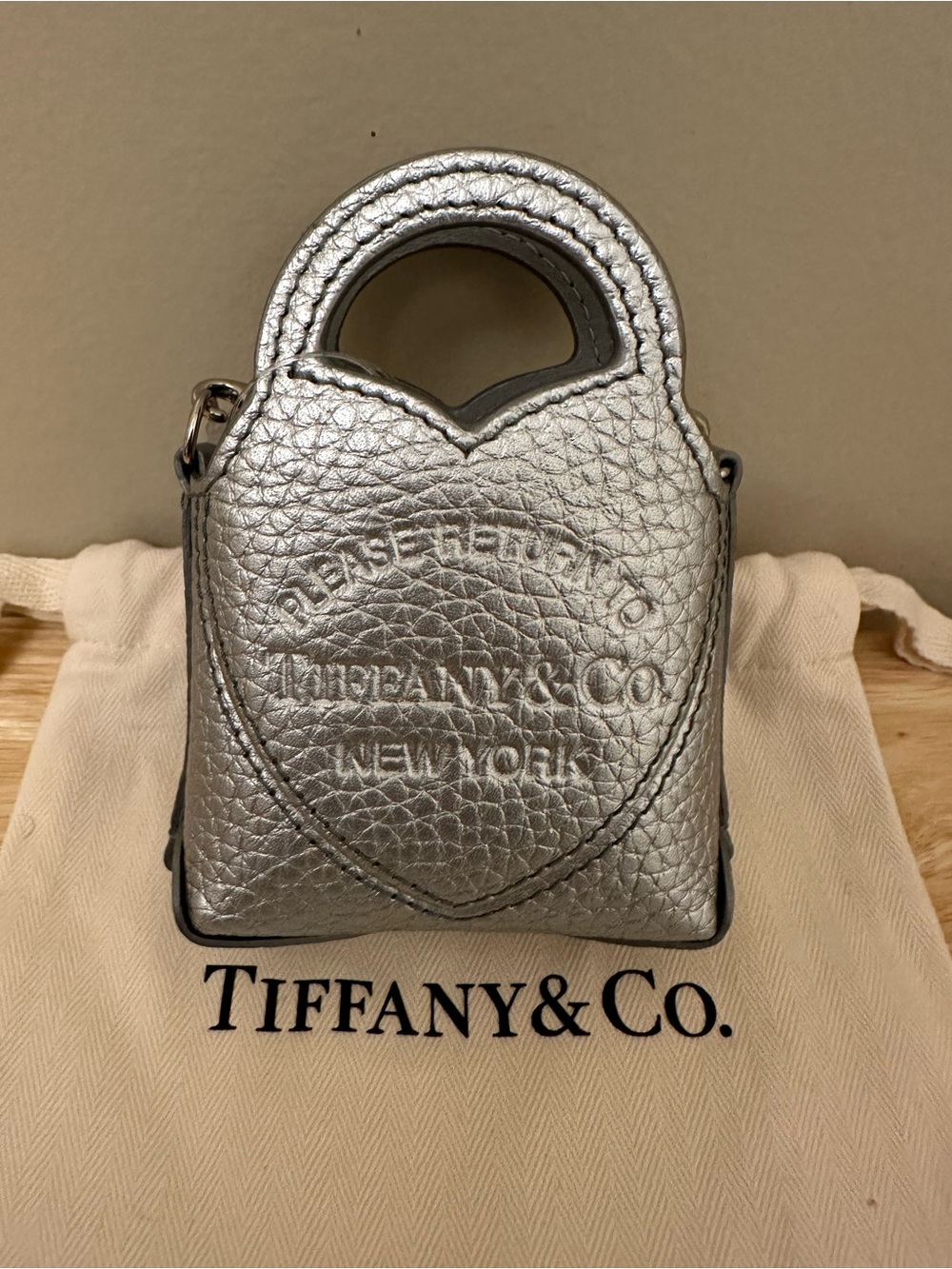 Tiffany & Co. Metallic Silver Mini Bag Bag Charm